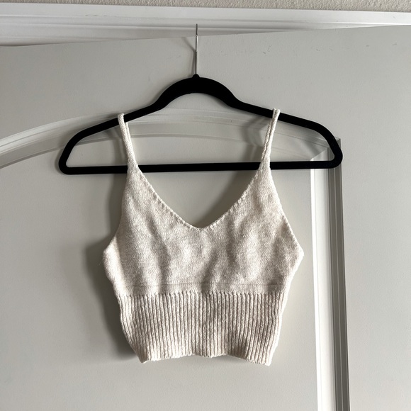 debut Tops - Ivory Knit Crop Top